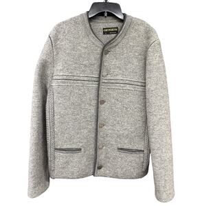 Geiger Gray Wool Cardigan Coat XXL Austria Vintage